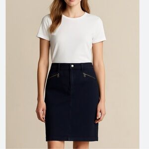 LAUREN RALPH LAUREN pencil Skirt pockets zipper fly blue size 4
